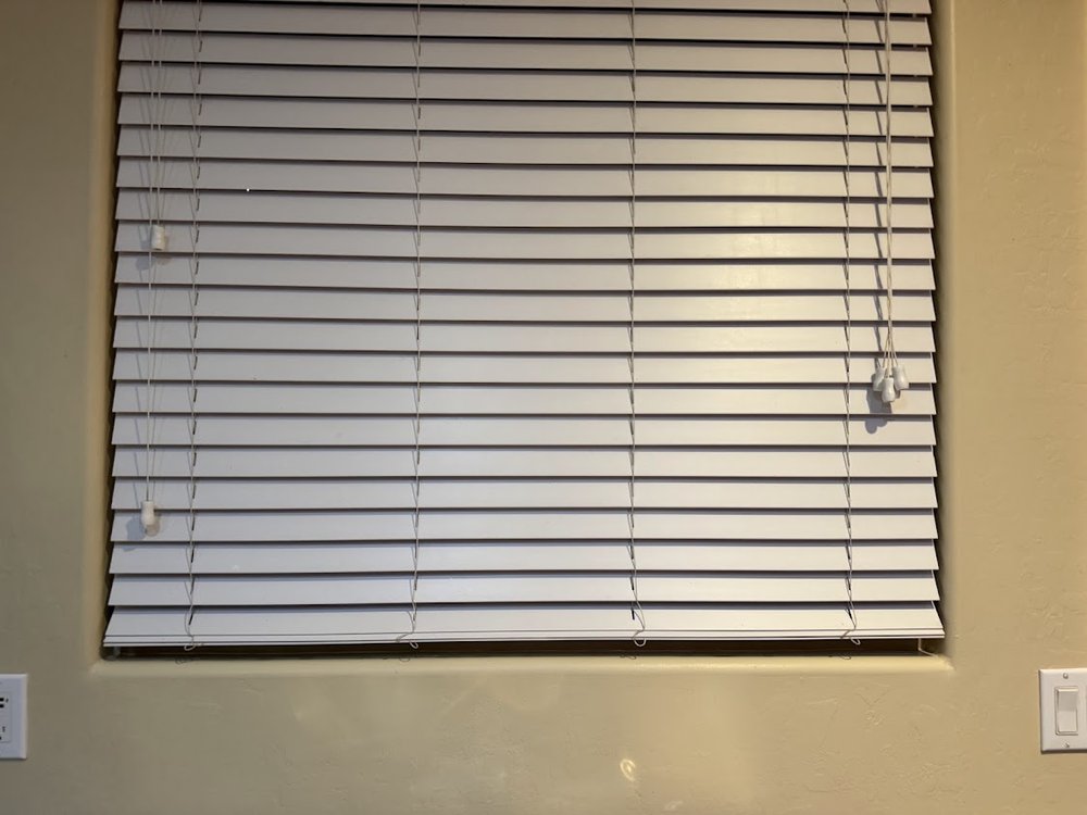 Dusted, clean window blinds